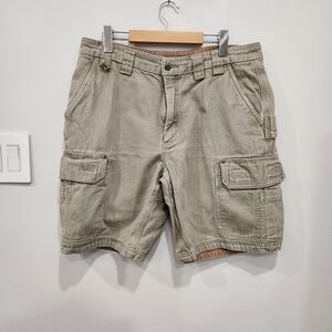 Vintage Duluth Trading Co Canvas Cargo Shorts Men's Tag 36 Fits 34 Beige